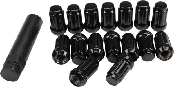 12MMX1.50 LOCK STYLE LUG NUTS BLACK W/KEY 16/PK