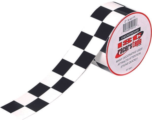 BLACK & WHITE STRAIGHT CHECKER BOARD TAPE 2"X45'