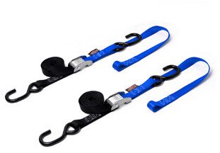TIE-DOWN CAM S-HOOK SOFT-TYE 1"X6' BLACK/BLUE PAIR