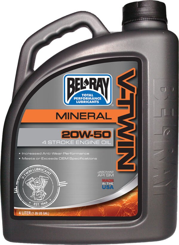 V-TWIN MINERAL OIL 20W50 4L (4/CASE  SOLD EA)