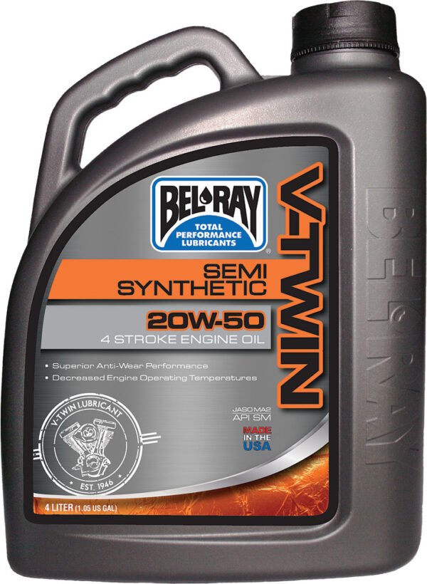 V-TWIN SEMI-SYN OIL 20W50 4L (4/CASE  SOLD EA)