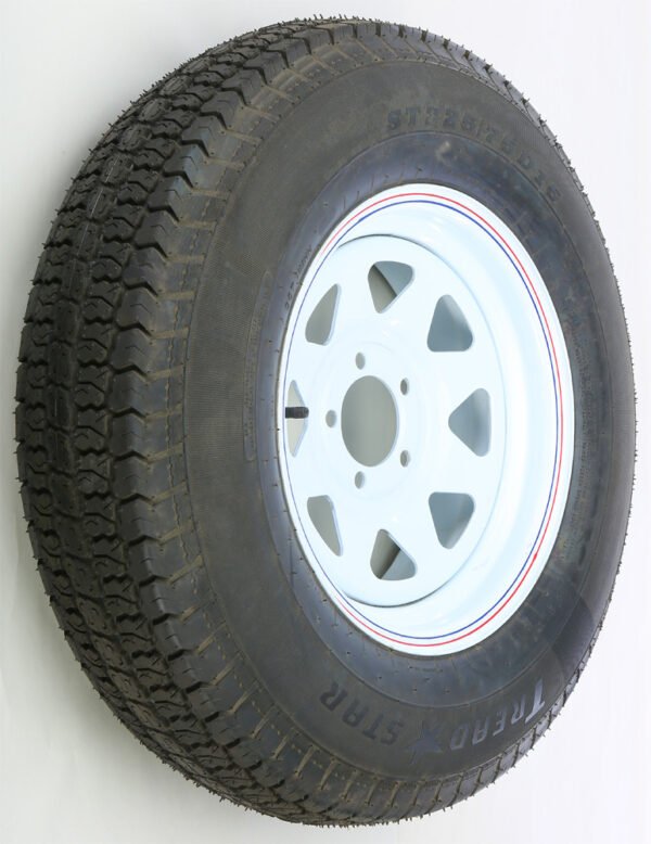 TRAILER TIRE AND WHEEL ASSEMBLY WHITE